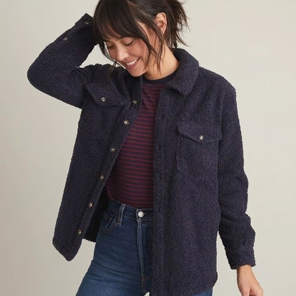 Marine Layer Navy Sherpa Jacket